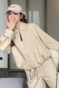 韩版小众设计2025春装ootd穿搭减龄休闲棒球服夹克外套长裤图片