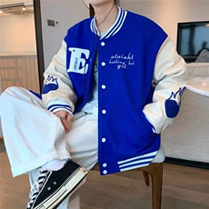 美式棒球服男女2023年早春新款学院风克莱因蓝外套W1124P58，男装夹克，星座1116-2
