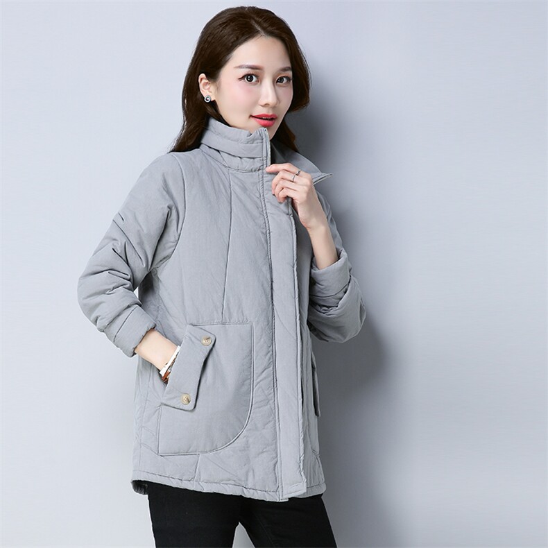 时尚百搭短款小棉袄简约休闲保暖外套,女装棉衣/棉服,秋牧寒烟