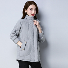 时尚百搭短款小棉袄简约休闲保暖外套，女装棉衣/棉服，秋牧寒烟