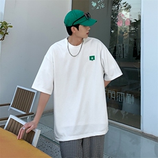 凹凸格绣标开叉短袖t恤男女同款021P35，男装T恤，电商A309