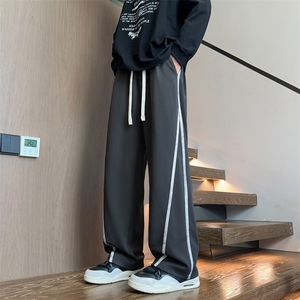 新款卫裤宽松休闲裤男韩版潮流百搭坠感阔腿拖地长裤K2565p45图片