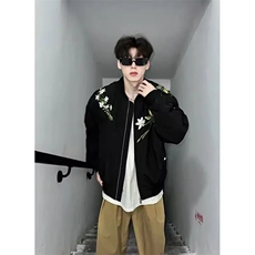 新款时尚高级感花卉植物男女夹克外套文艺流行简约原宿潮流百搭，男装夹克，星座1210-1