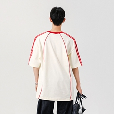 夏季美式复古宽松字母圆领球衣T恤潮牌短袖T8606/P58控件89，男装T恤，星座202