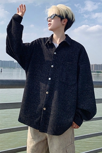 衬衫男秋季新款港风宽松大码小香风长袖衬衣CS7002-P42图片