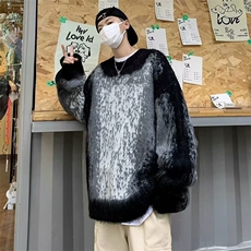 复古条纹撞色毛衣男秋冬韩系风格穿搭cleanfit圆领休闲情侣针织衫，男装针织衫/毛衣，星座506A