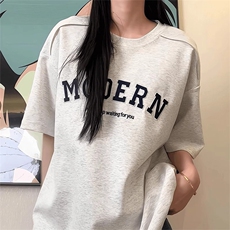 字母刺绣短袖t恤男夏季宽松衣服潮牌美式重磅体恤五分袖GTX007，男装T恤，星座208-5