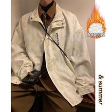 图案有版权暗纹大码立领加厚棉服男潮加棉夹克外套J614J加棉-P80，男装棉衣，电商A001-1
