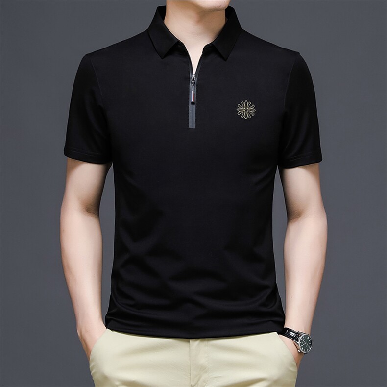 短袖T恤男士上衣服翻领百搭POLO大众商务半袖休闲服潮流纯色保罗,男装T恤,电商B212（原钱塘6029）
