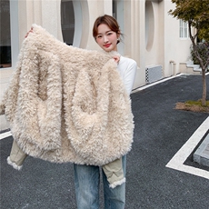 浅卡其色时髦百搭工装棉服外套女2025冬季新款加绒加厚保暖派克服，女装棉衣/棉服，2C159