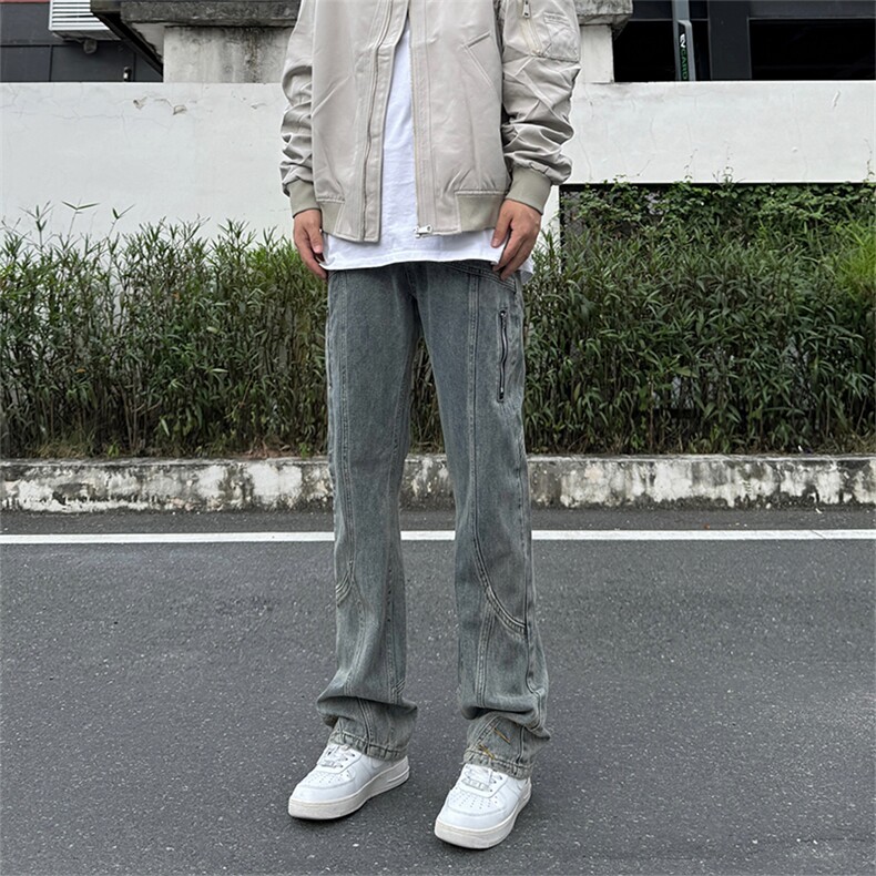 美式高街vibe风直筒长裤欧美痞帅男hiphop复古水洗牛仔裤,男装牛仔裤,星座301D-4(原星座1004-4）
