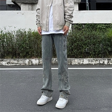美式高街vibe风直筒长裤欧美痞帅男hiphop复古水洗牛仔裤，男装牛仔裤，星座301D-4(原星座1004-4）