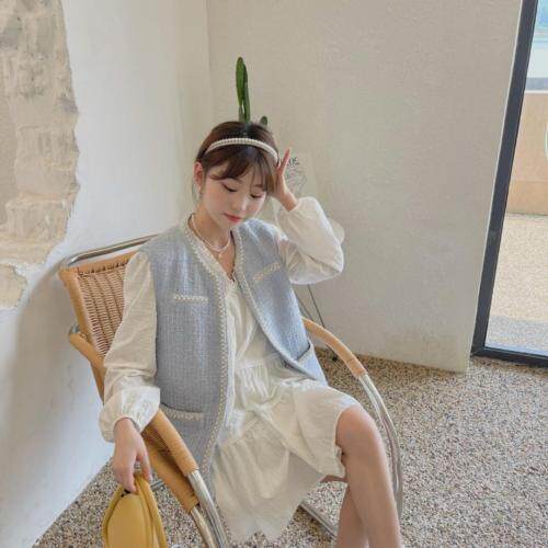 秋装新款小香风珍珠马甲，女装马夹，奥瑾