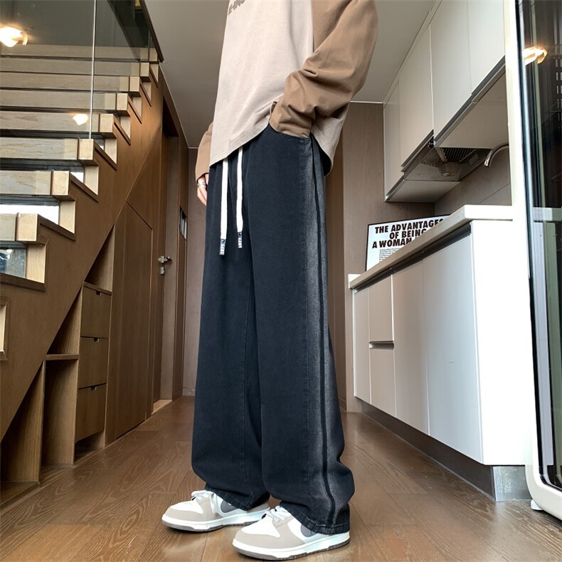 公寓风A129-K088P48秋冬水洗牛仔长裤【抖音客户可持续提供视频】,男装休闲裤,电商A129