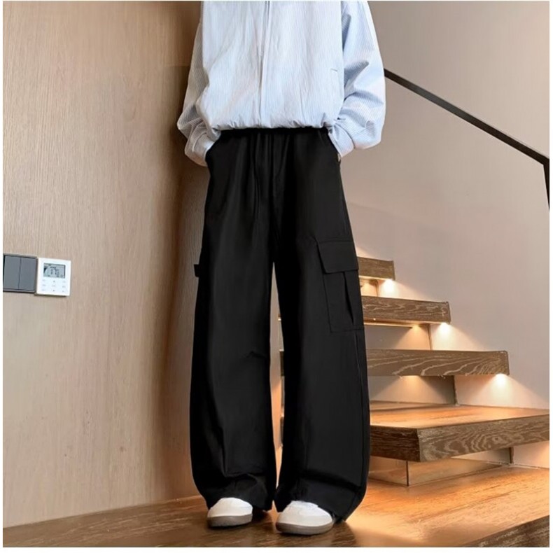 秋季工装裤高腰显瘦宽松大码情侣百搭直筒阔腿裤休闲运动裤K46p28，男装工装外套，电商D315A