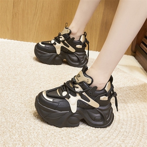 老爹鞋女2023新款秋冬加绒保暖厚底松糕鞋百搭小个子内增高女鞋图片