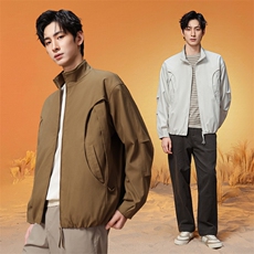 现货美式蝙蝠袖立领夹克外套男2026新款短款外套JK02636-P75，男装夹克，星座308B-2