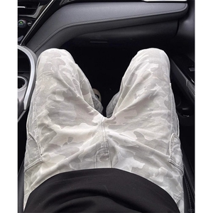 复古迷彩工装牛仔裤男春秋高街阔腿直筒裤cleanfit裤子 KX9007图片