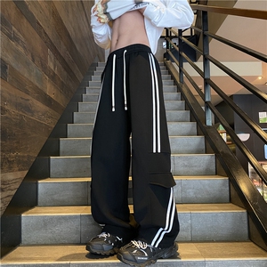 2025春季新款潮流条纹拼接宽松休闲卫裤B315-K25609-特p40控78图片