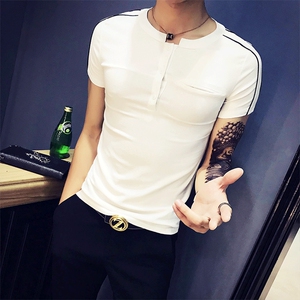 T恤 棉 圆领 青春流行 夏季 短袖 日常 宽松 青年 韩版 时尚 休闲 舒适 简约 潮流 显瘦图片