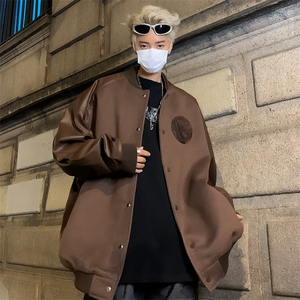 立领痞帅夹克外套男春秋款冲锋衣轻熟风工装潮牌衣服