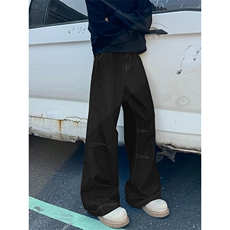港风丹宁水洗原色布牛仔裤长裤微喇裤A014-DY25112-P60控88，男装牛仔裤，电商A014