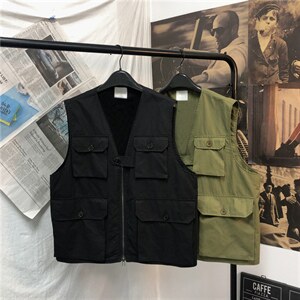 2023春季港风背心大码男机能嘻哈工装多口袋马甲外套潮MJ005-p33图片