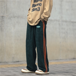 高品质灯芯绒休闲裤大码宽松长裤模特图B299-X5556-P45-限58图片