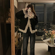 加厚夹棉毛绒牛仔棉服外套女新款冬高级感棉袄上衣C615-P130，男装工装外套，星座911-2(原星座613-2）