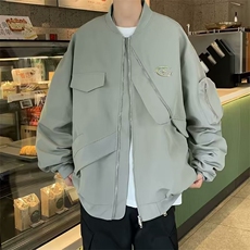 街头复古设计感飞行服外套女春秋宽松不规则工装夹克男X123，男装夹克，星座1116A-1（原606A）