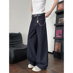 8XL-M 原牛！深蓝美式阔腿牛仔裤垂感慵懒休闲拖地直通裤K9139P68图片