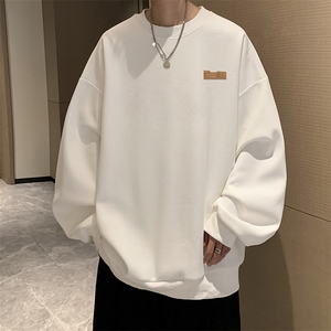 华夫格卫衣圆领卫衣男大码长袖t恤男外套 HW76293-P30加绒款-P40图片