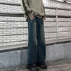 秋冬季美式高街牛仔裤男潮牌个性显高休闲裤G707/P45，男装牛仔裤，电商D202-1