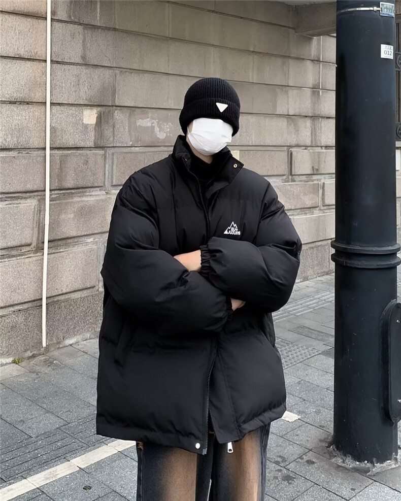 2024秋冬新款港风美式高街ins潮流加厚立领保暖棉服男M9095-P85图片