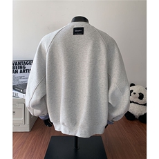 秋季新品套头罗纹装饰拼接卫衣纯色百搭情侣复古宽松D443特P58，男装卫衣，电商A335-1（原A458）