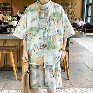 控价99 夏季新中式风衬衫套装风宽松版型套装TZ5188-P60图片