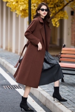 2024新款现货冬装戗驳领韩版减龄西装时尚简约气质优雅保暖大衣，女装毛呢外套，时尚俏佳人