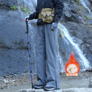 加绒加厚户外拉链速干登山防泼水冲锋裤 YK311-特P常规45 加绒50图片