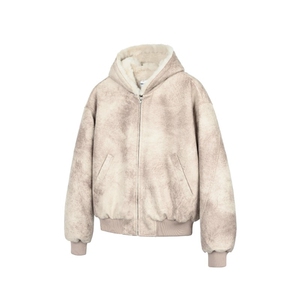 霜冻裂纹皮座山雕外套男女秋冬季美式cleanfit高级感PU皮夹克棉服图片
