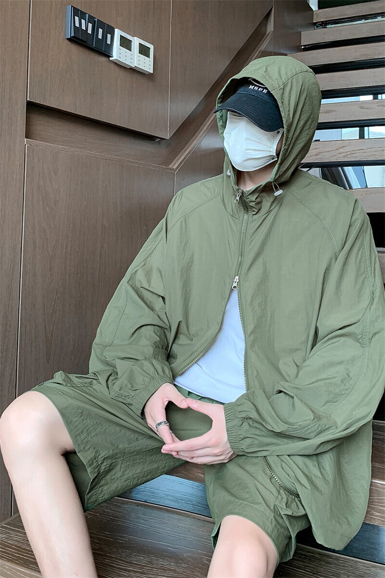 UPF100+有报告凉感轻薄透气套装防晒服两件套HS628-P75,男装防晒衣,星座1206（原A206）