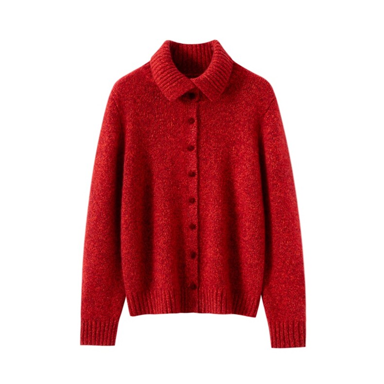 2026年秋季时尚百搭通勤简约休闲包扣开衫，女装羊绒衫，臻维羊绒