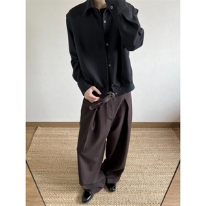 现货~cleanfit老钱风立体肩纯色长袖衬衫外套 W1360/特P38图片