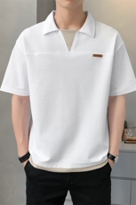 夏季短袖男T恤宽松假两件POLO衫潮流休闲时尚半袖上衣YD396-P39，男装Polo衫，星座310B-3
