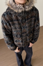 座山雕冬季棉服复古撞色编织夹棉加厚棉衣男5D1194-TP100178，男装棉衣，电商A102