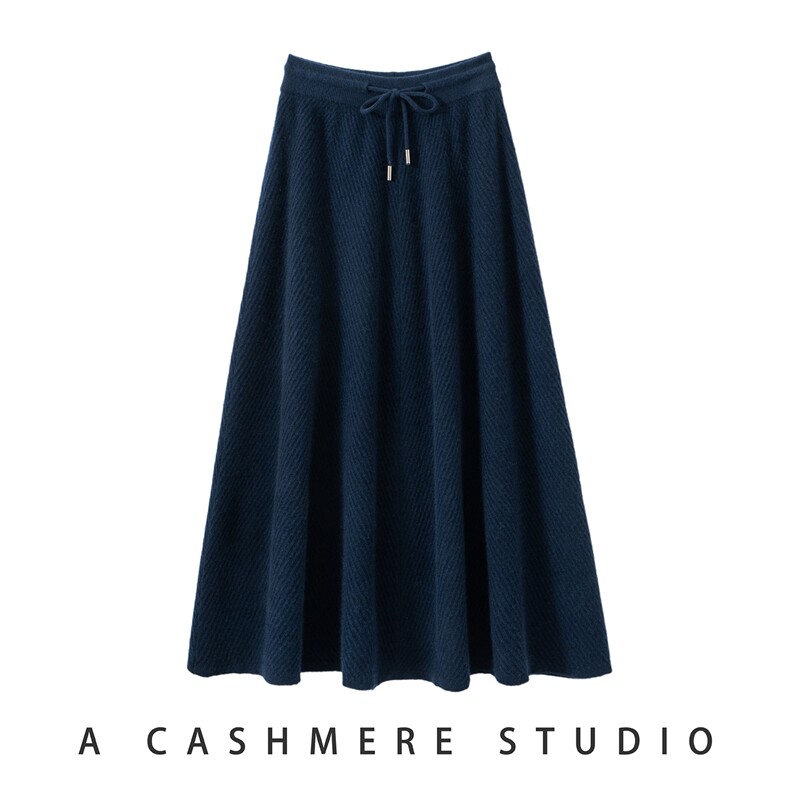 2025年秋季新款百搭女士中腰伞裙,女装半身裙,轻暖羊绒