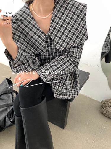 格子娃娃款上衣，其它，Double Seven