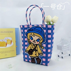 亮亮毛绒玩具 泡泡女孩蓝粉竖版小方包