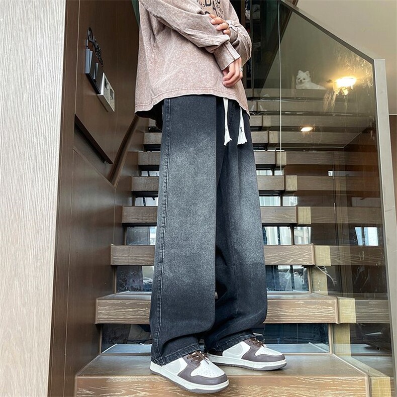 2025秋冬款男士加绒保暖牛仔裤宽松直筒厚款休闲潮流裤HH038现货,男装牛仔裤,星座224