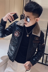 2023毛领加绒加厚社会青年皮衣外套韩版皮夹克WY29H/P120控169，男装夹克，电商A243