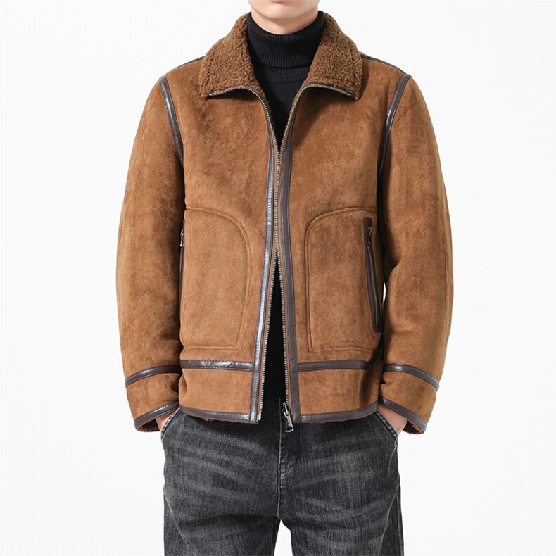 冬季保暖立领加厚皮毛一体休闲大码外套xz815-506p235，男装棉衣，星座815（原A203）